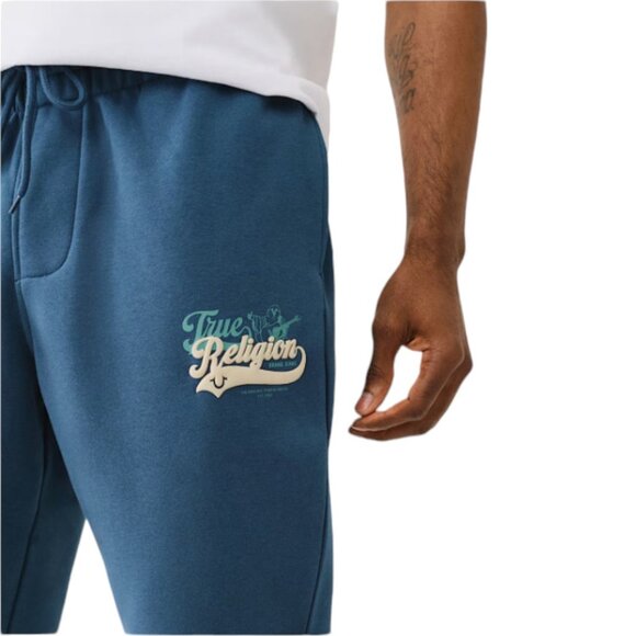 True Religion Men's 2 PC Sweatsuit Fleece Tracksuit Hoodie Joggers Set Malibu - Picture 8 of 16